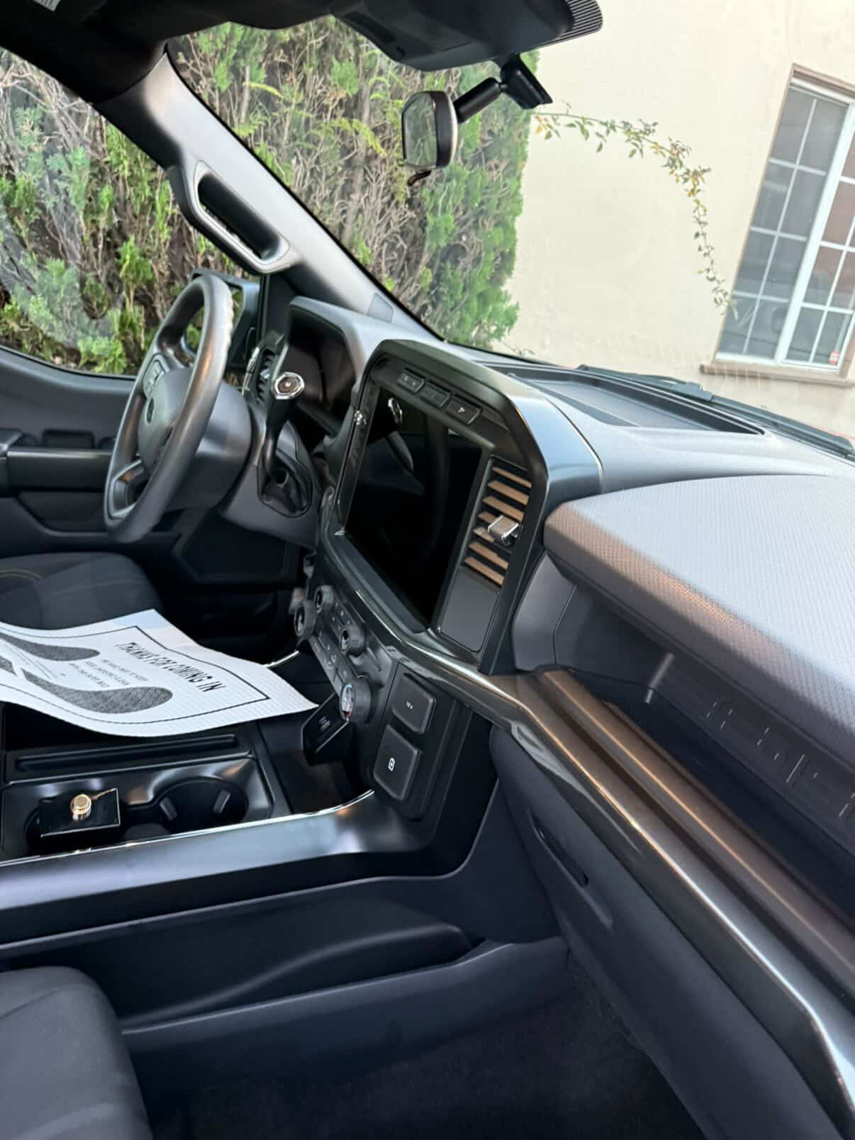 Clean Ford F-150 interior dashboard and console